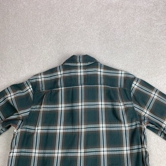 The North Face Mens Size Large Green Plaid Hiking Camping Outdoor Flannel Shirt - Picture 7 of 15